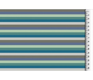 Jersey - Multicolor Ringel mint grau 6 mm